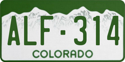 CO license plate ALF314