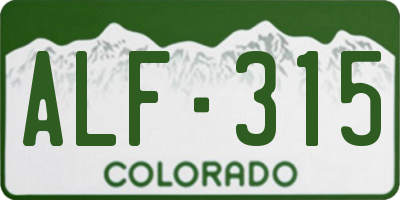 CO license plate ALF315