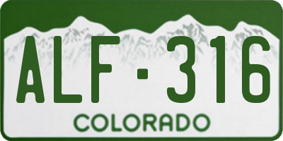 CO license plate ALF316