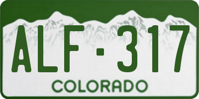 CO license plate ALF317
