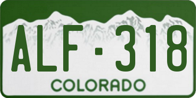 CO license plate ALF318