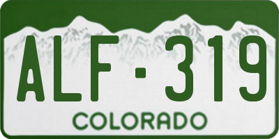 CO license plate ALF319