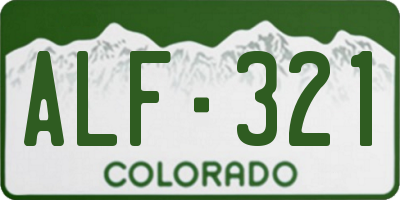 CO license plate ALF321