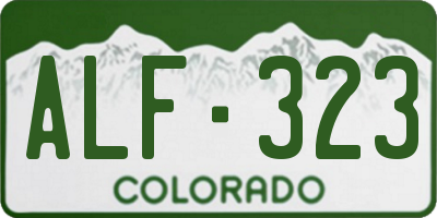 CO license plate ALF323