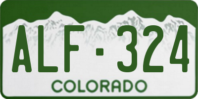 CO license plate ALF324