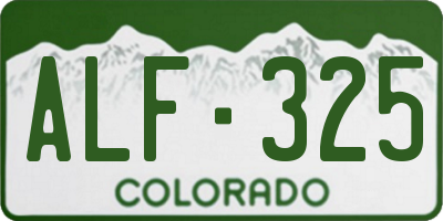CO license plate ALF325