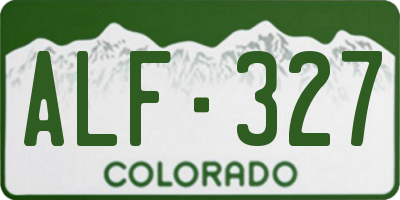 CO license plate ALF327