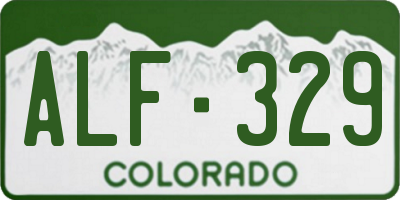 CO license plate ALF329