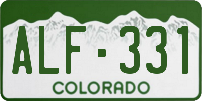 CO license plate ALF331