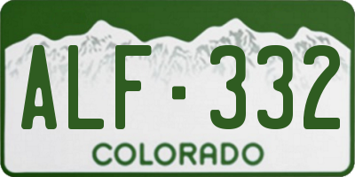 CO license plate ALF332