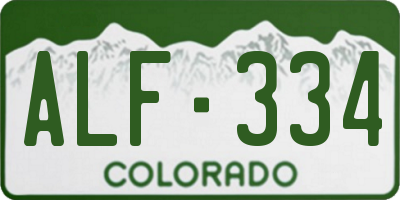 CO license plate ALF334