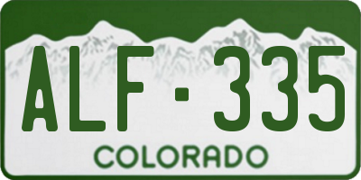 CO license plate ALF335