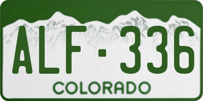 CO license plate ALF336