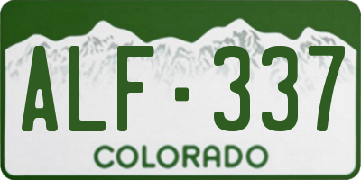 CO license plate ALF337