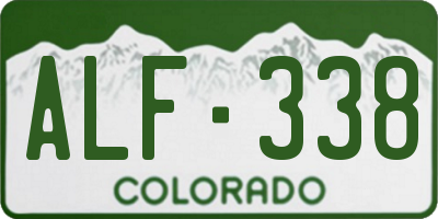 CO license plate ALF338