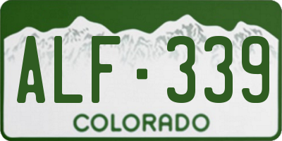 CO license plate ALF339
