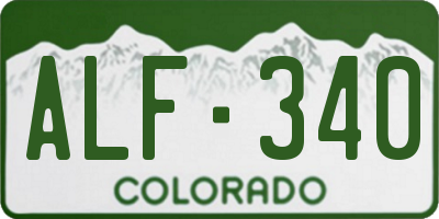 CO license plate ALF340