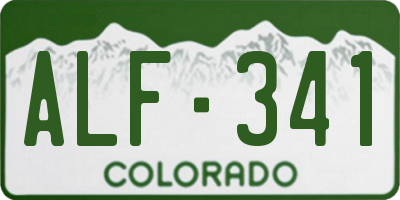 CO license plate ALF341