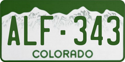 CO license plate ALF343