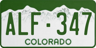 CO license plate ALF347