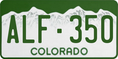 CO license plate ALF350