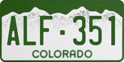 CO license plate ALF351