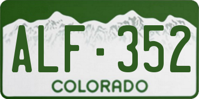 CO license plate ALF352