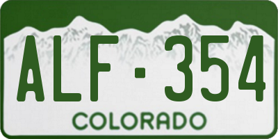 CO license plate ALF354