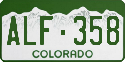 CO license plate ALF358