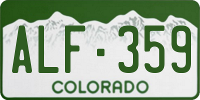 CO license plate ALF359