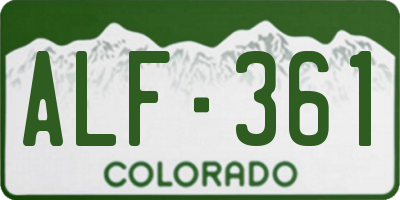 CO license plate ALF361