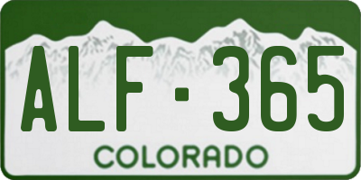 CO license plate ALF365