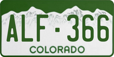 CO license plate ALF366