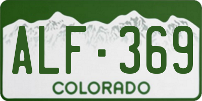 CO license plate ALF369