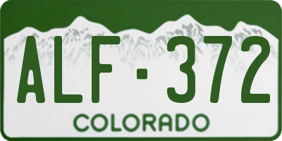 CO license plate ALF372