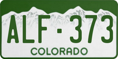 CO license plate ALF373