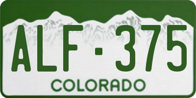 CO license plate ALF375
