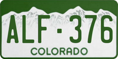 CO license plate ALF376