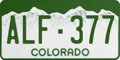 CO license plate ALF377