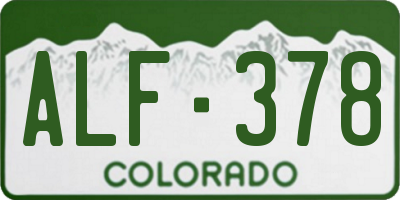 CO license plate ALF378