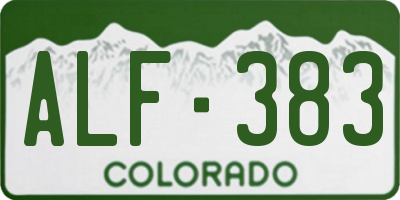 CO license plate ALF383