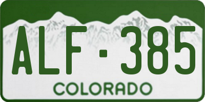 CO license plate ALF385