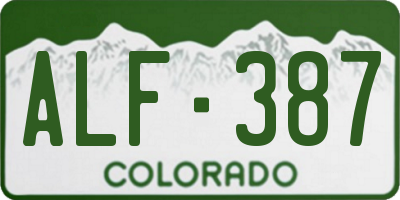 CO license plate ALF387