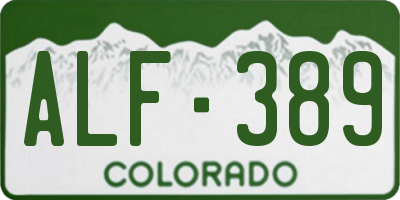 CO license plate ALF389