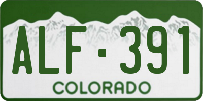 CO license plate ALF391