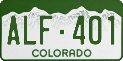 CO license plate ALF401