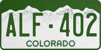 CO license plate ALF402