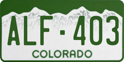CO license plate ALF403