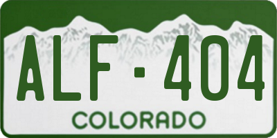 CO license plate ALF404