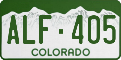 CO license plate ALF405